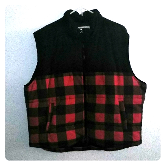 Flannel Zipper Vest - Picture 1 of 4